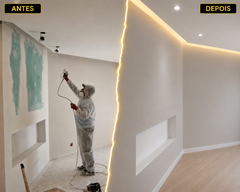 Pintura interior — Antes e Depois